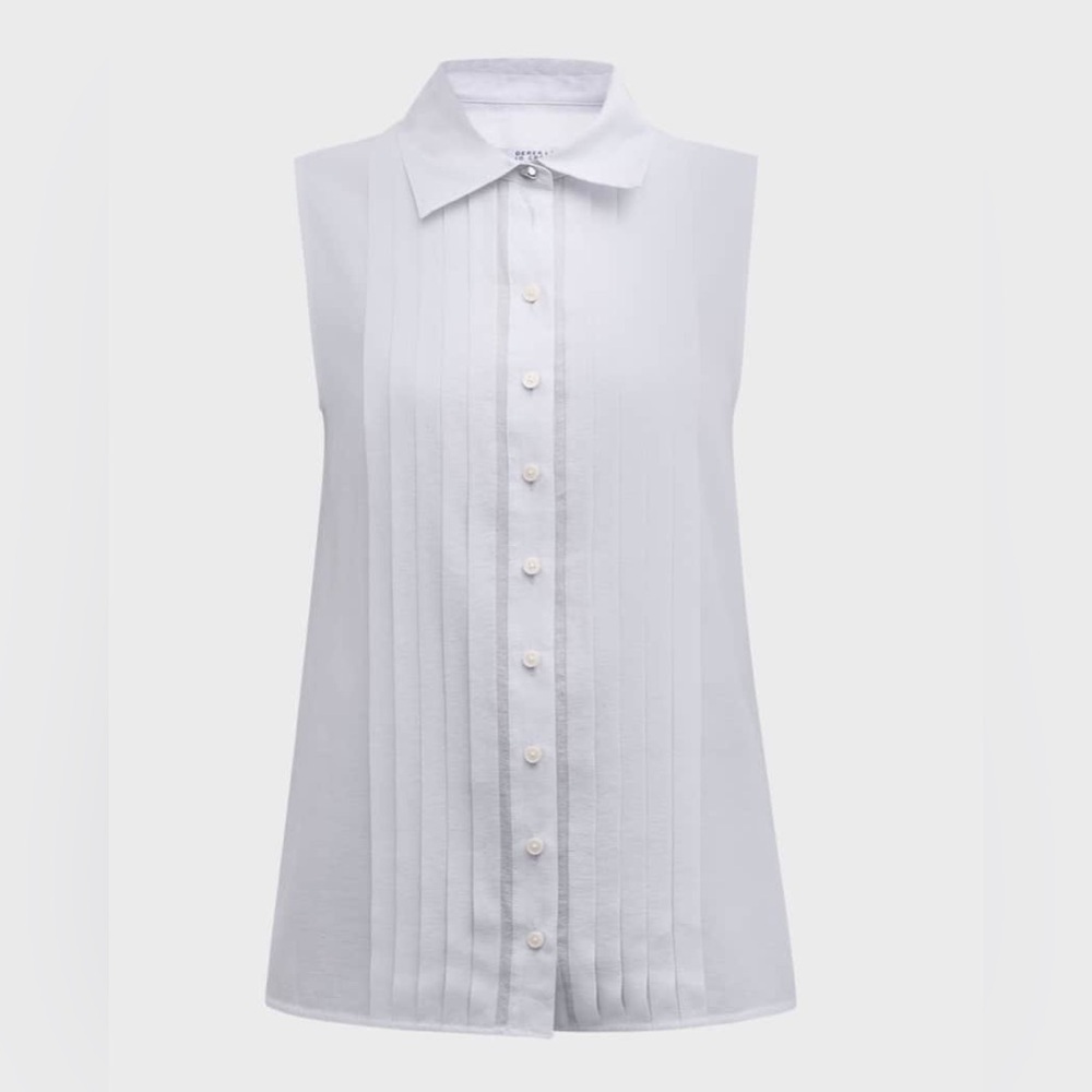 DEREK LAM - JANET SLEEVELESS TUXEDO SHIRT NWT